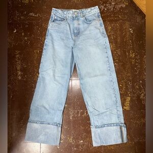 BDG High Waisted Straight Leg Light Wash Denim Jeans Rolled Cuff Size 29